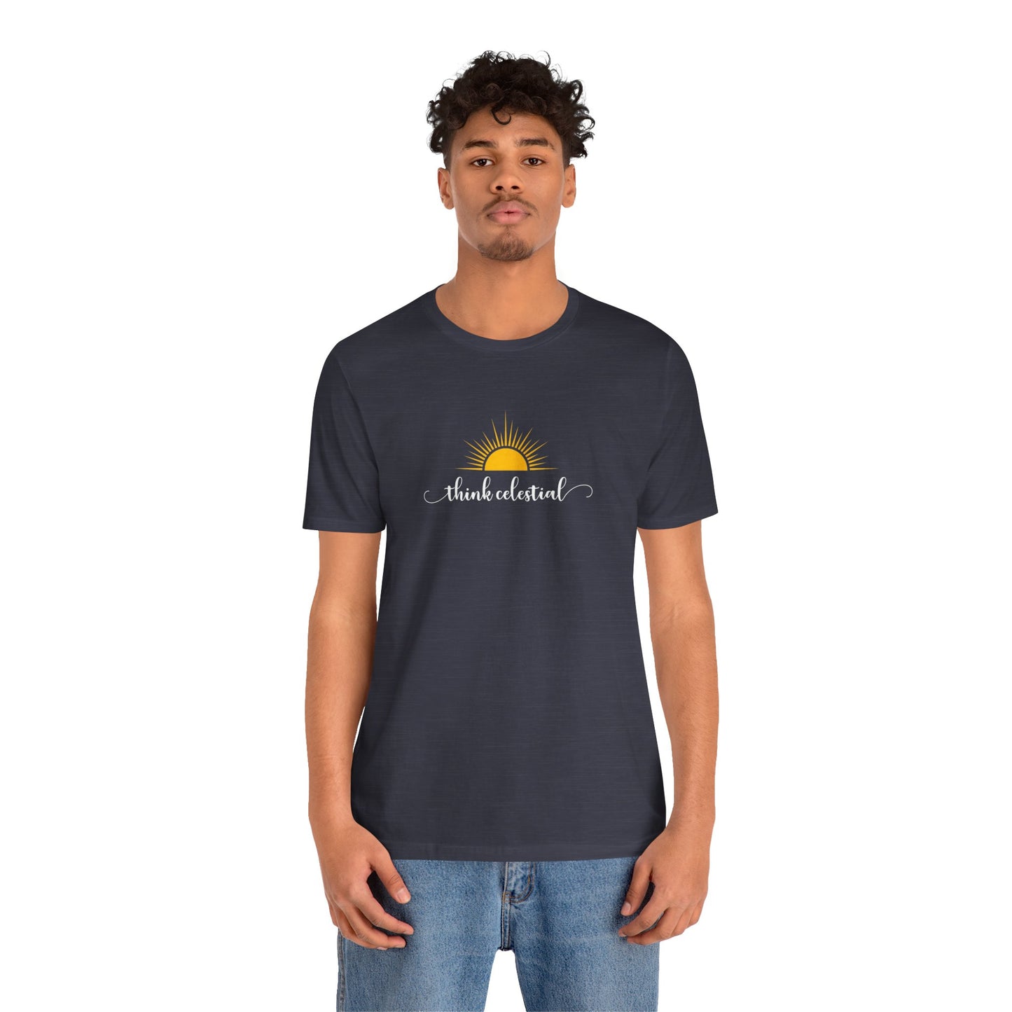 THINK CELESTIAL Dark Unisex Jersey Short Sleeve Tee