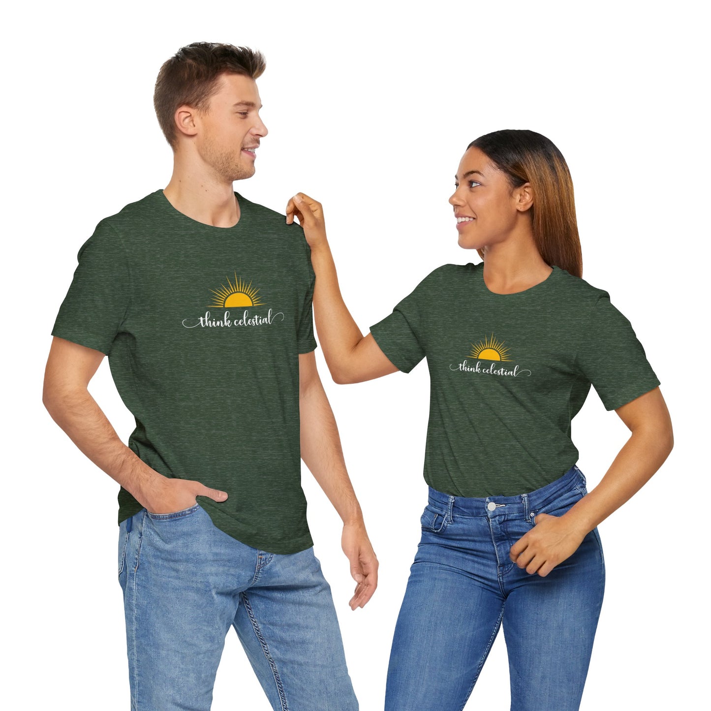 THINK CELESTIAL Dark Unisex Jersey Short Sleeve Tee