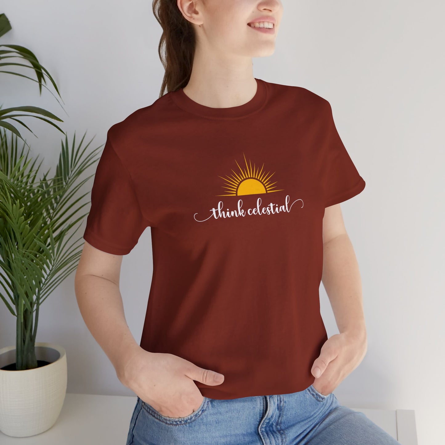 THINK CELESTIAL Dark Unisex Jersey Short Sleeve Tee
