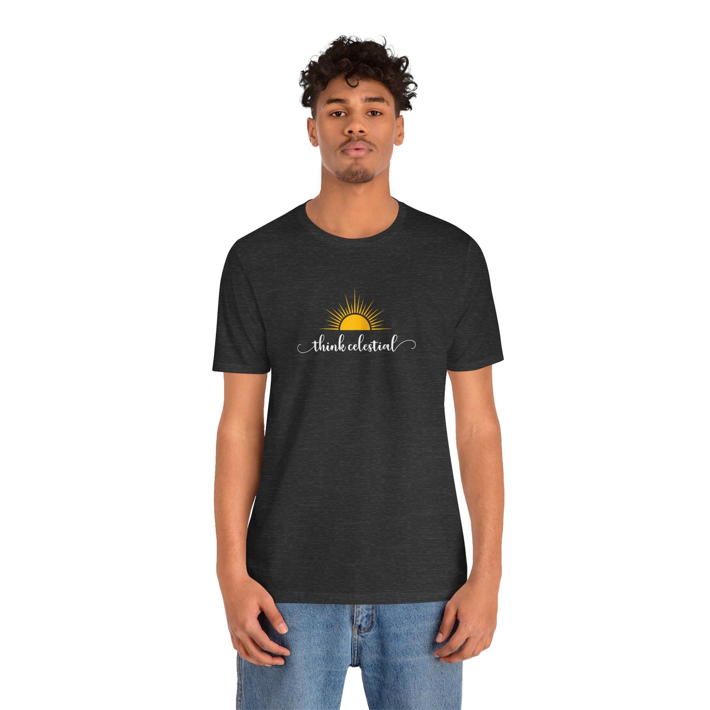 THINK CELESTIAL Dark Unisex Jersey Short Sleeve Tee