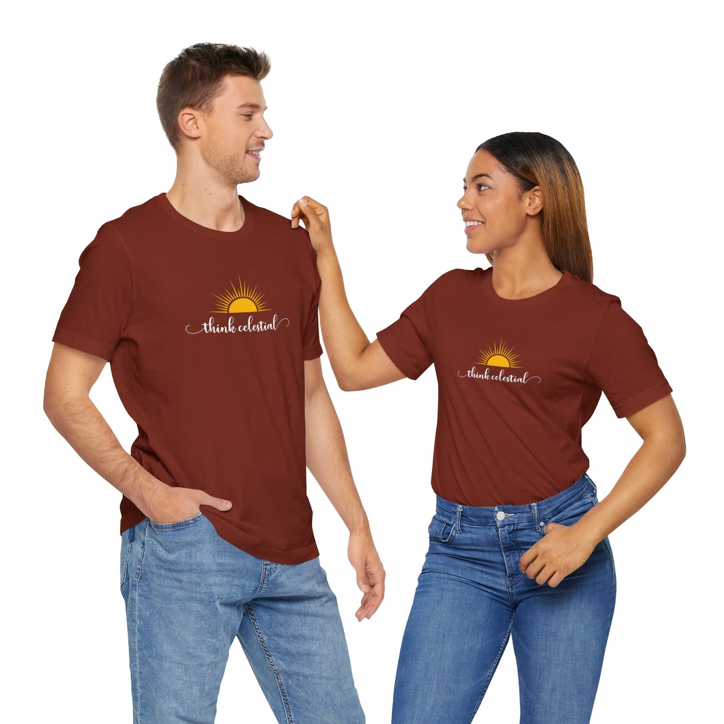 THINK CELESTIAL Dark Unisex Jersey Short Sleeve Tee