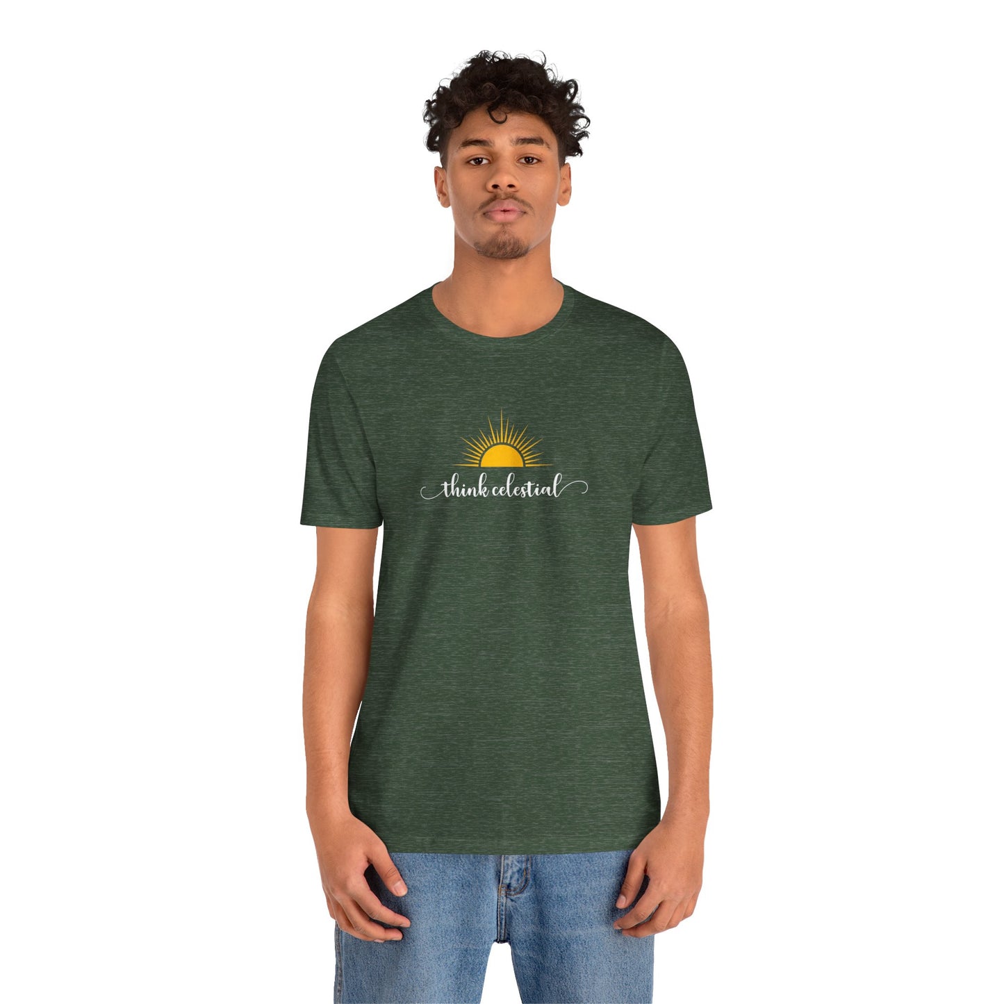 THINK CELESTIAL Dark Unisex Jersey Short Sleeve Tee