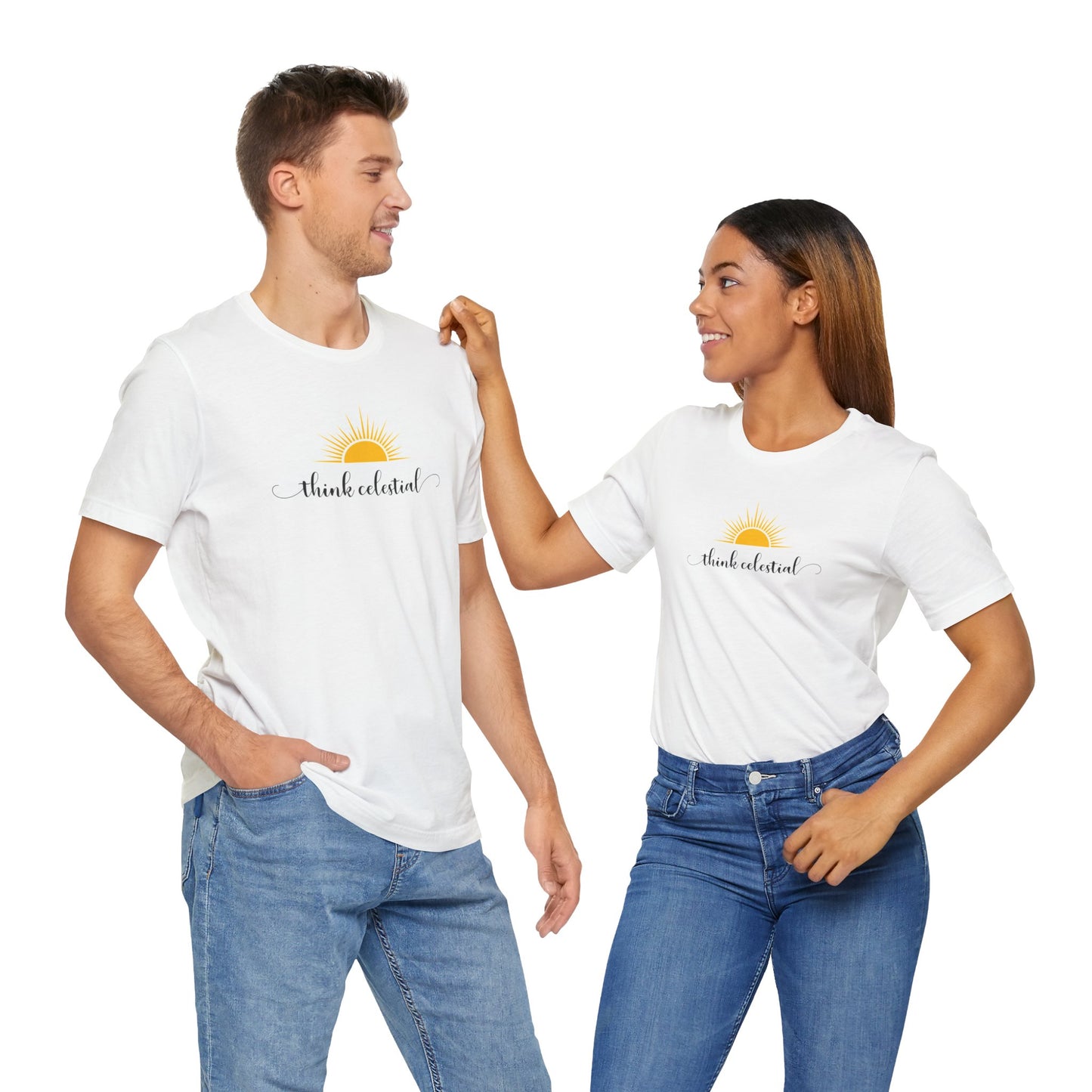 THINK CELESTIAL Unisex Jersey Short Sleeve Tee