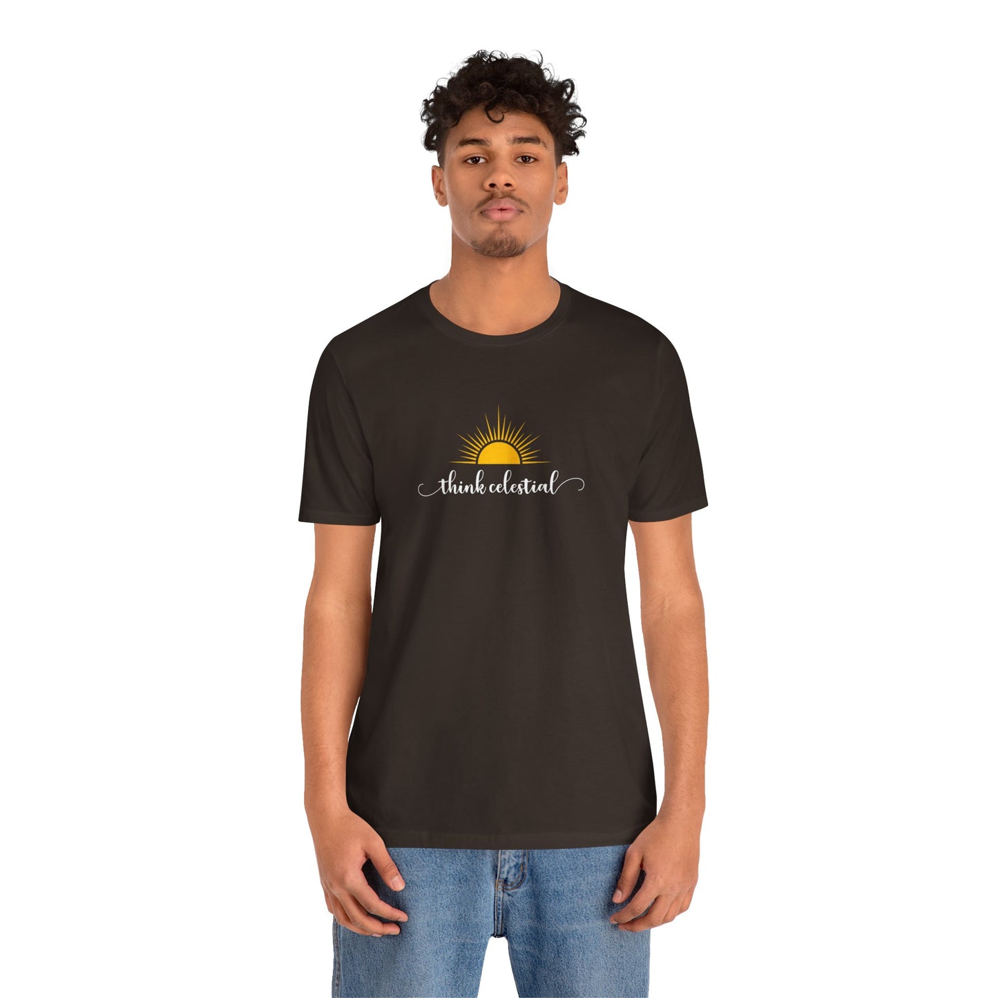 THINK CELESTIAL Dark Unisex Jersey Short Sleeve Tee