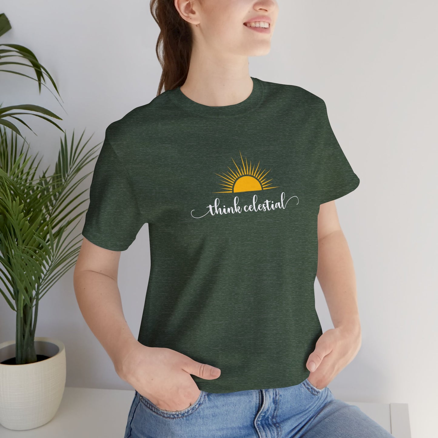 THINK CELESTIAL Dark Unisex Jersey Short Sleeve Tee