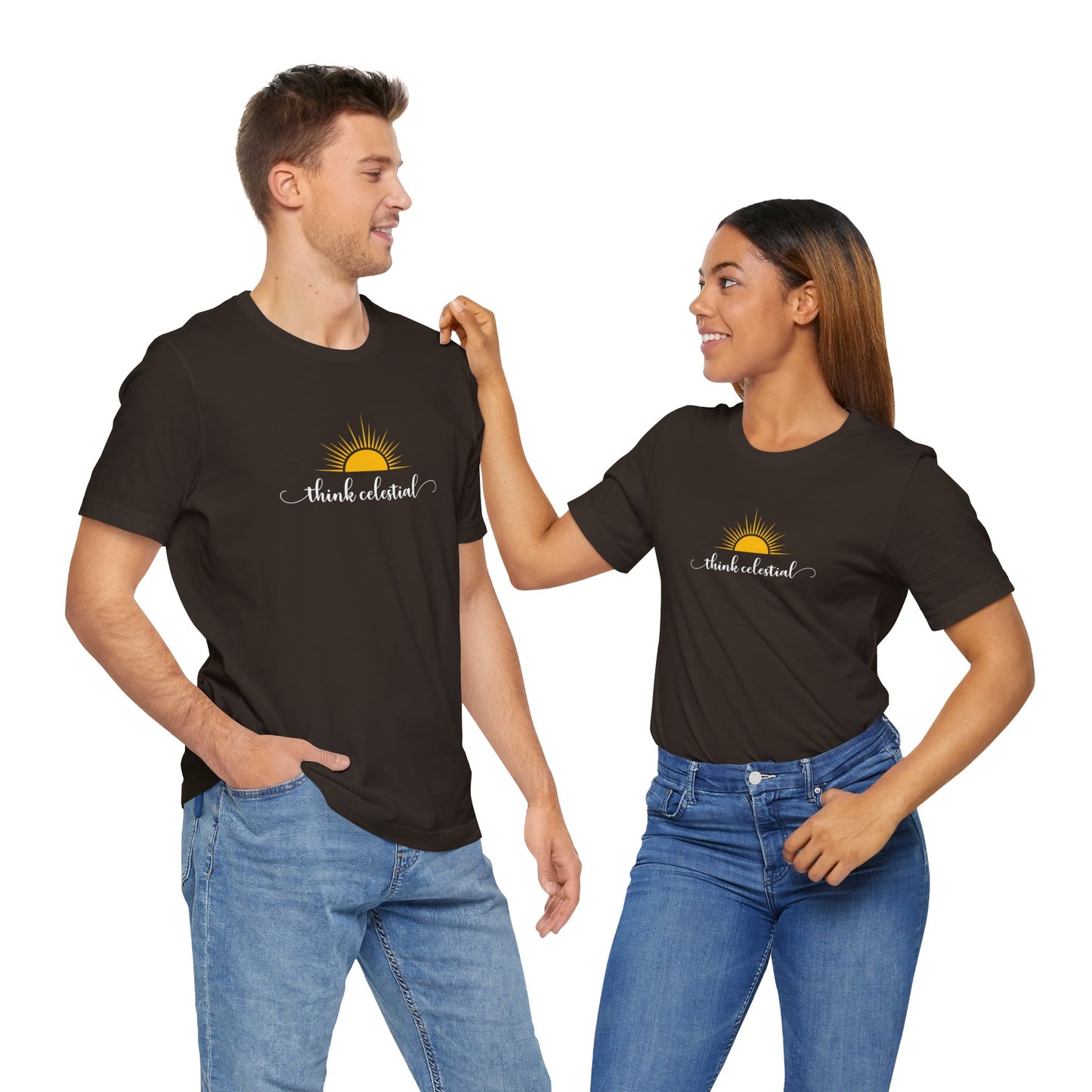 THINK CELESTIAL Dark Unisex Jersey Short Sleeve Tee