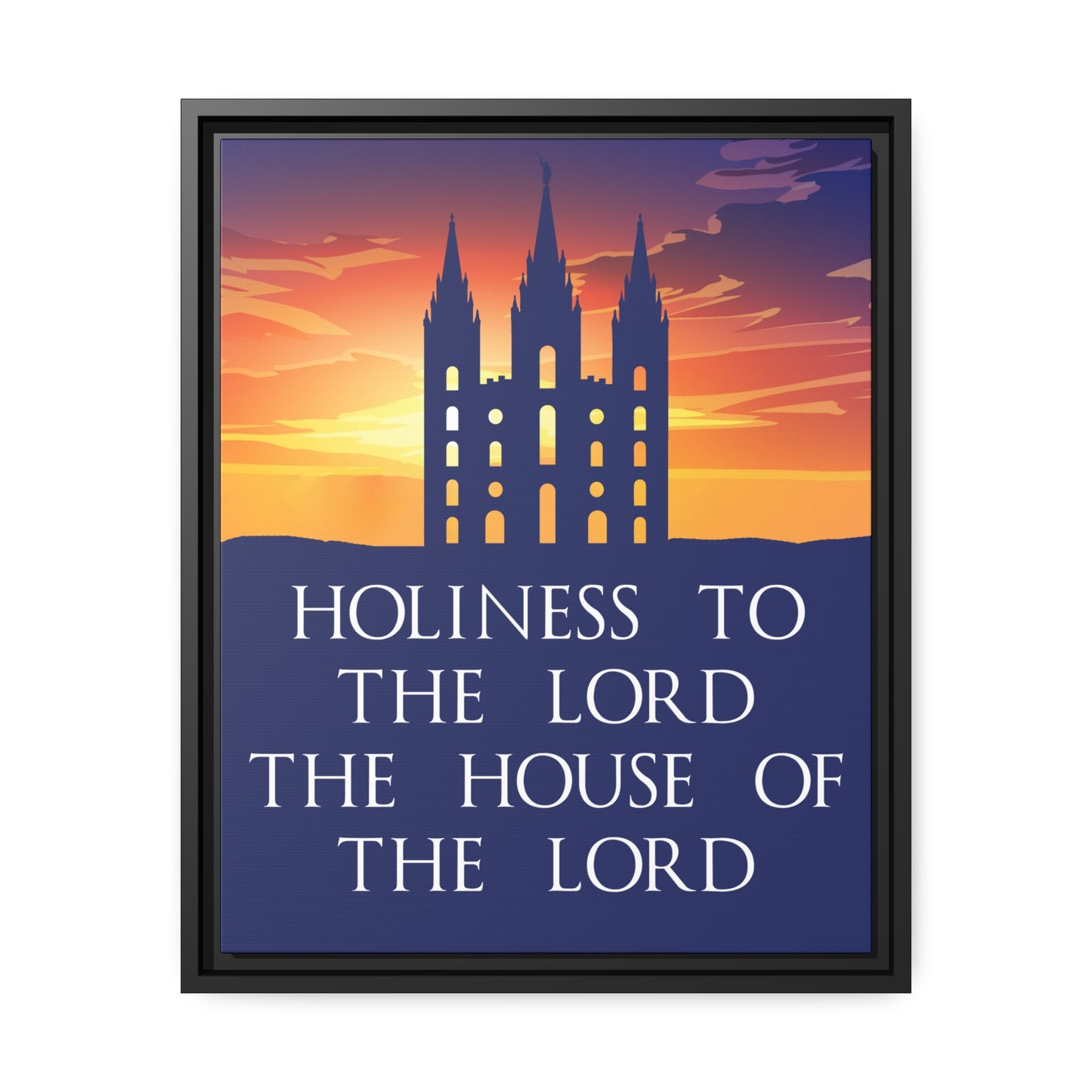 SALT LAKE CITY Sunset Temple Framed Canvas