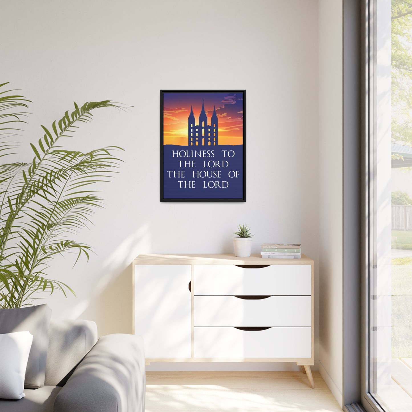 SALT LAKE CITY Sunset Temple Framed Canvas