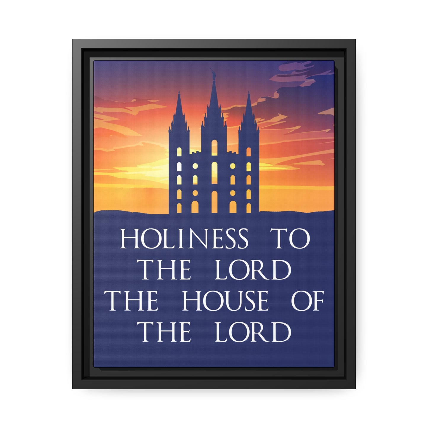 SALT LAKE CITY Sunset Temple Framed Canvas