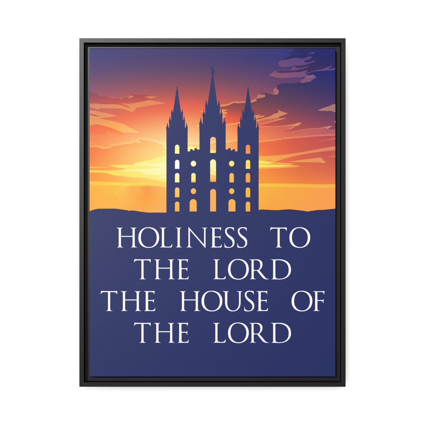 SALT LAKE CITY Sunset Temple Framed Canvas