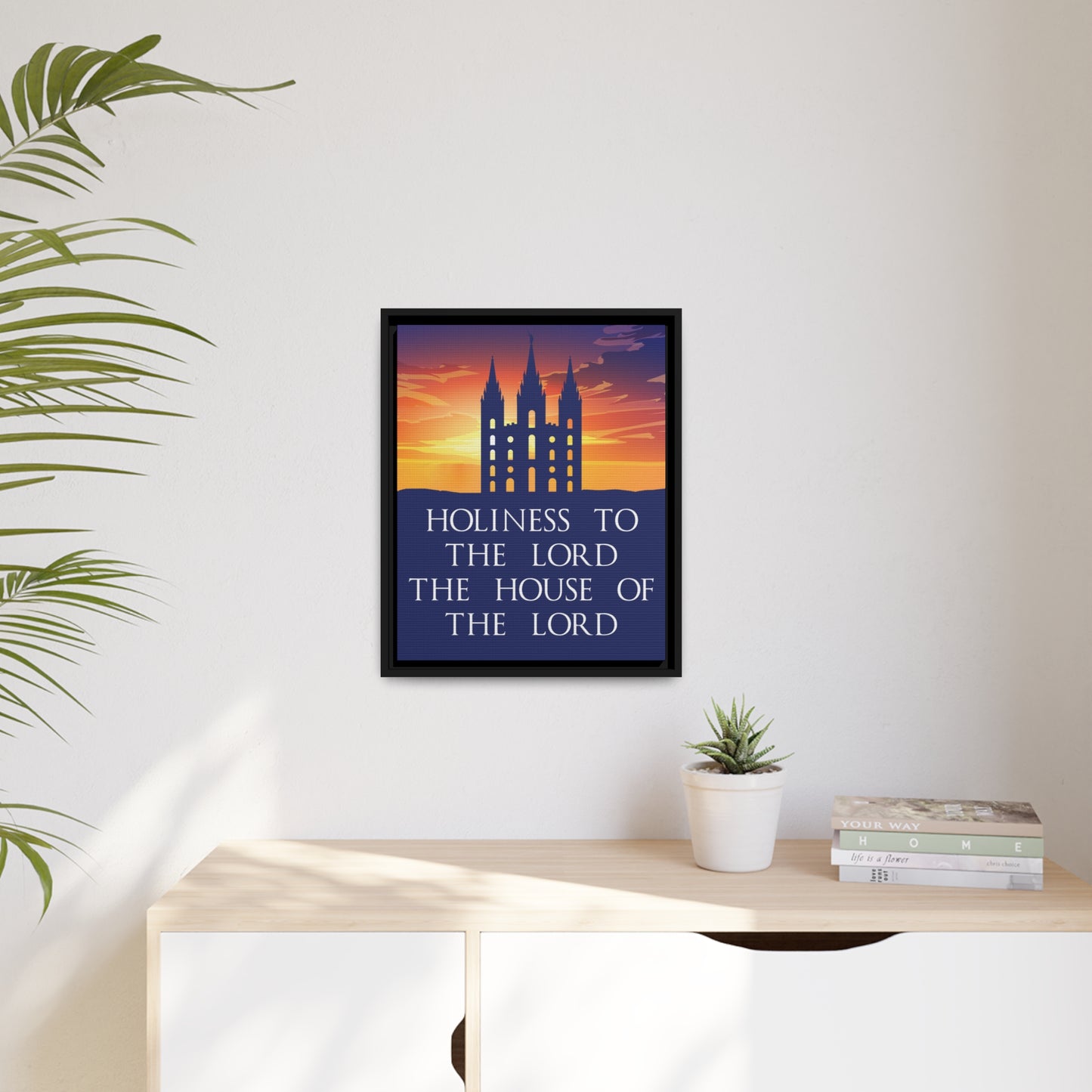 SALT LAKE CITY Sunset Temple Framed Canvas