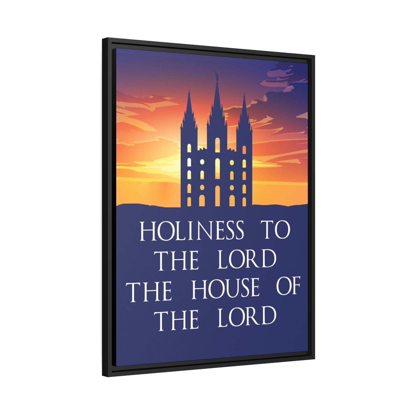 SALT LAKE CITY Sunset Temple Framed Canvas