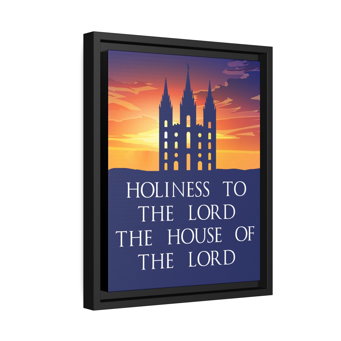 SALT LAKE CITY Sunset Temple Framed Canvas