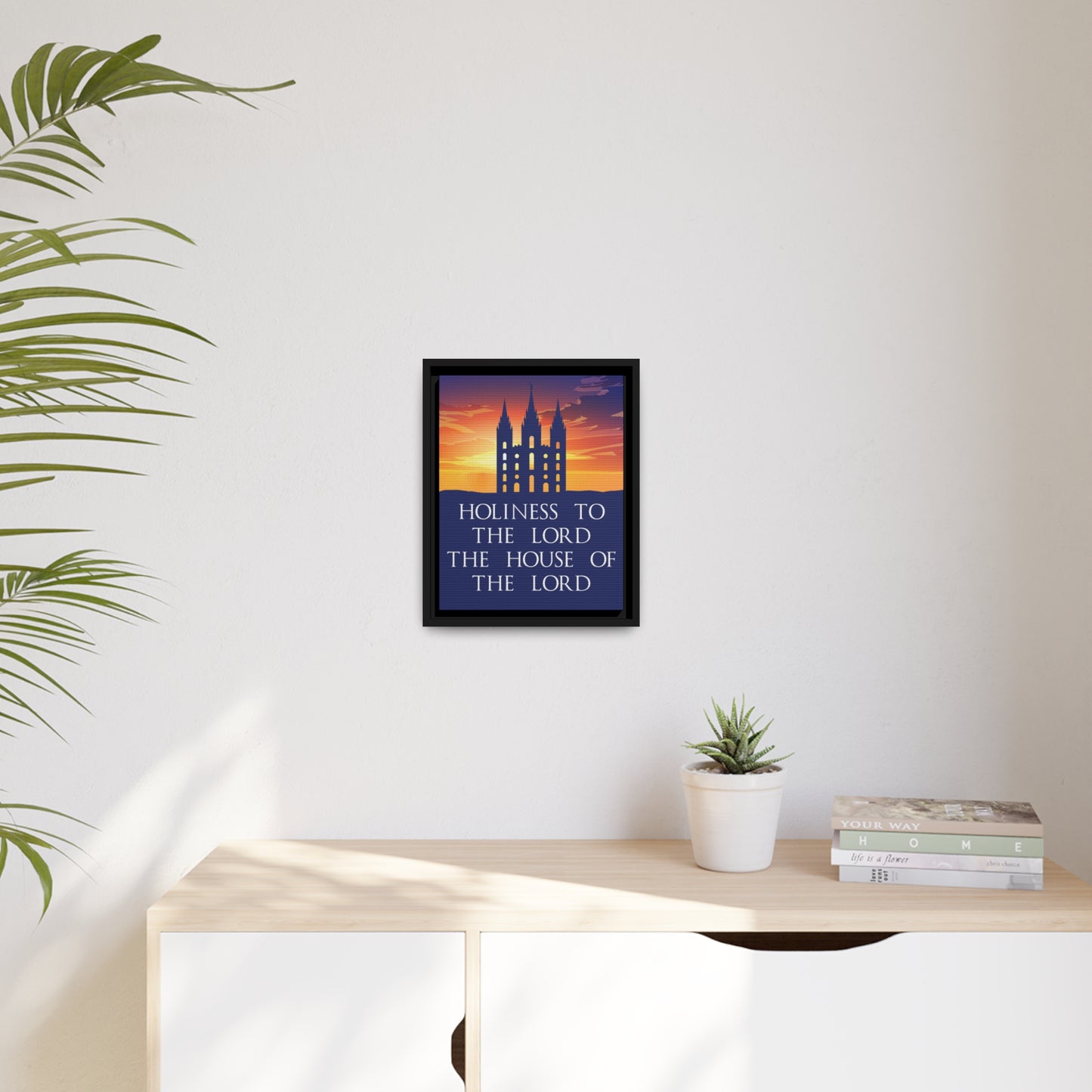 SALT LAKE CITY Sunset Temple Framed Canvas