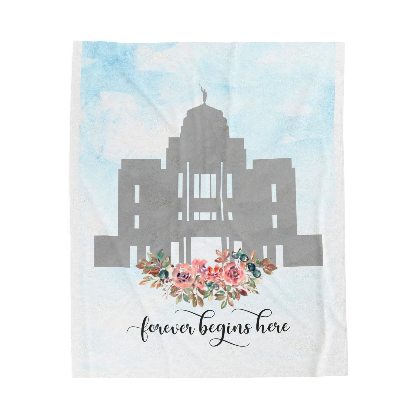 MERIDIAN IDAHO TEMPLE Velveteen Plush Blanket