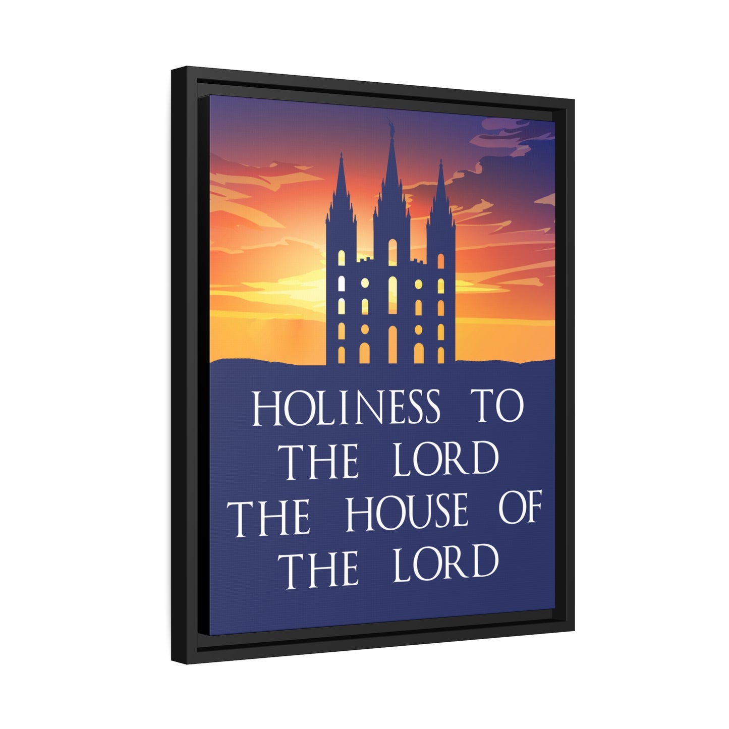 SALT LAKE CITY Sunset Temple Framed Canvas